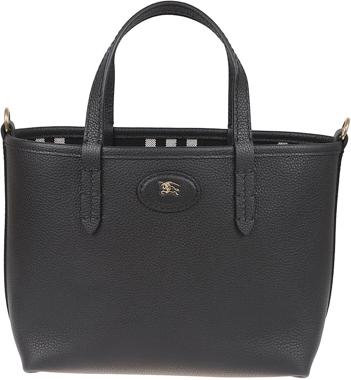 Burberry Reversible Handheld Bag in Textured Calf Leather