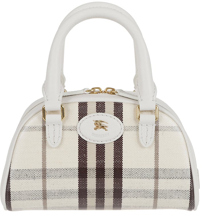 Burberry Highlands Small Top-Handle Bag in Check Pattern
