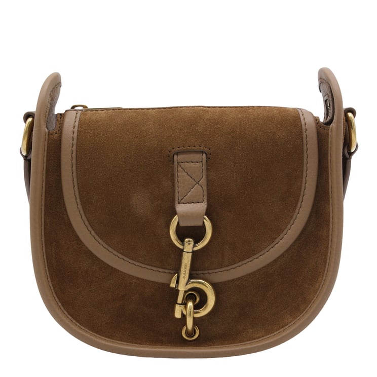 Burberry Rounded Saddle Bag in Rich Brown Suede
