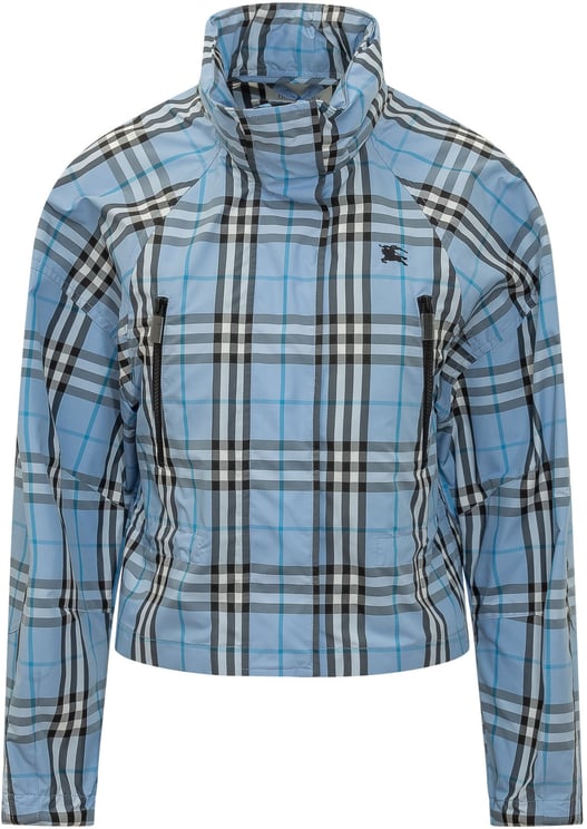 Burberry Giacca con Collo Alto e Motivo a Quadri
