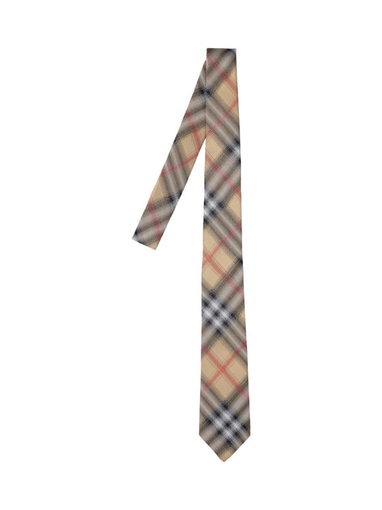 Burberry Beige Tie With Smooth Texture And Classic Design