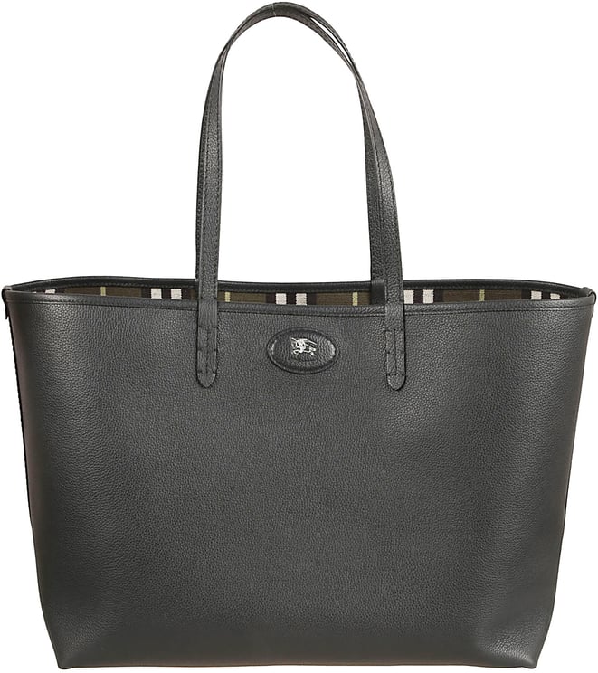 Burberry Rectangular Tote Bag in Textured Calf Grain Leather