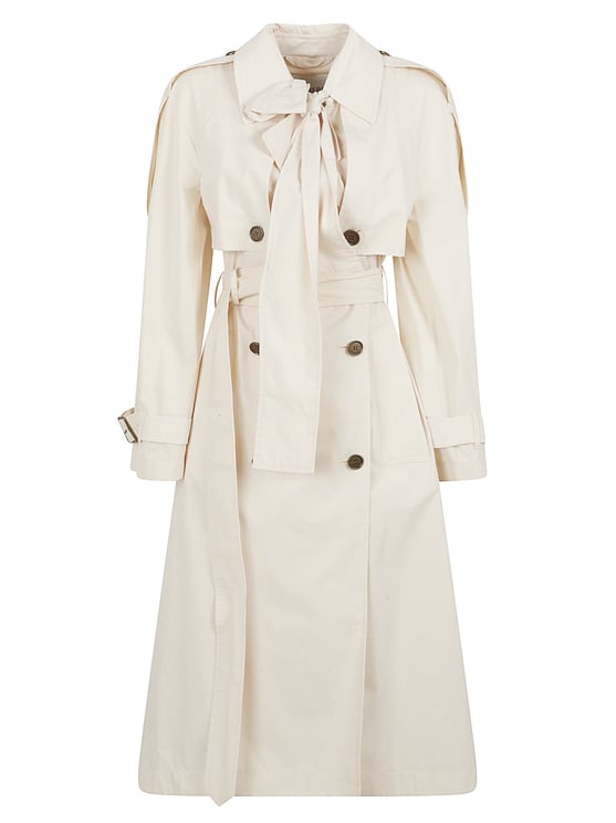 Burberry Trench Coat with Bow Tie Detail and Adjustable Cuffs