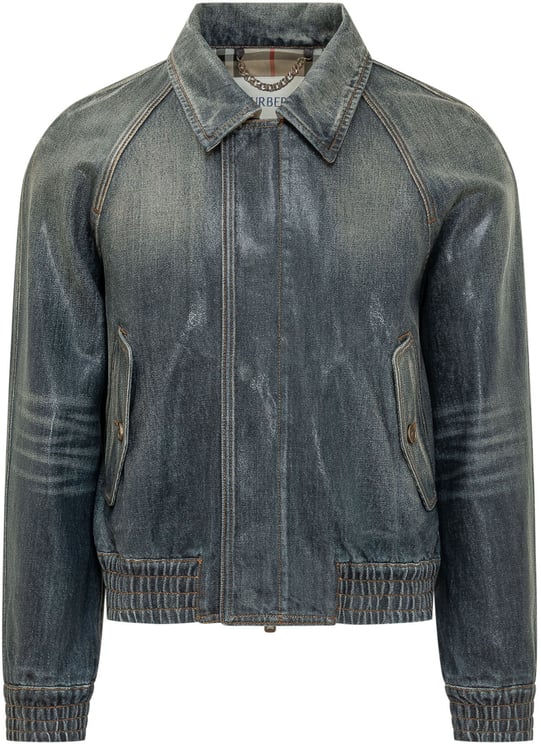 Burberry Giacca Denim con Collo Classico