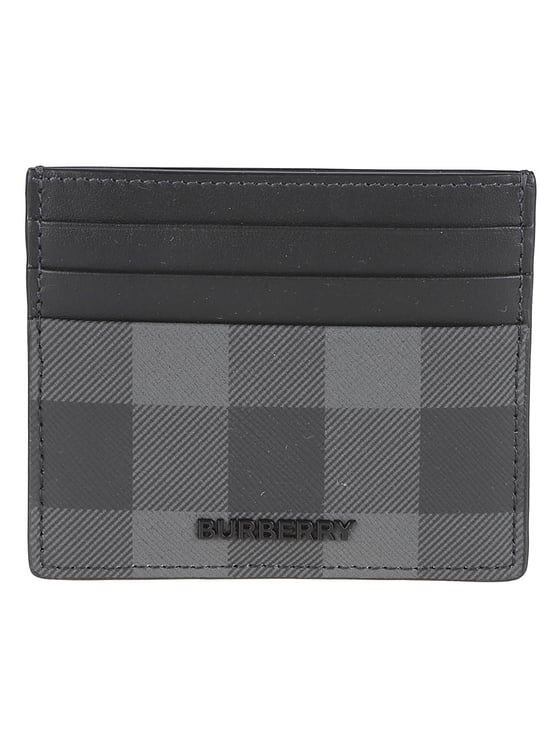 Burberry Checkered Cardholder with Tonal Logo and Refined Stitching