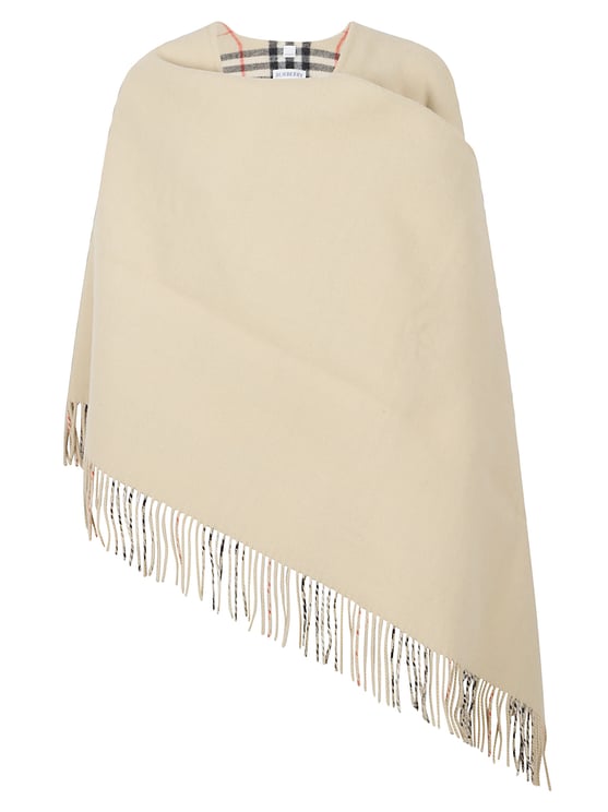 Burberry Beige Wool House Check Cape