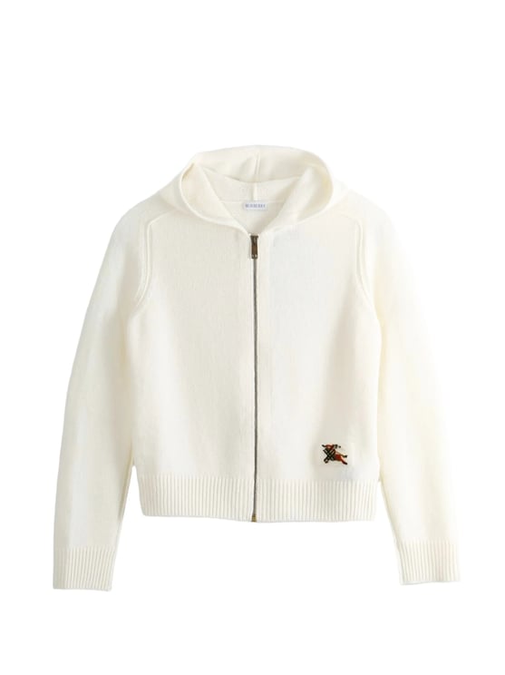 Burberry Giacca Fitted Cotton Ribbed Knit Hoodie