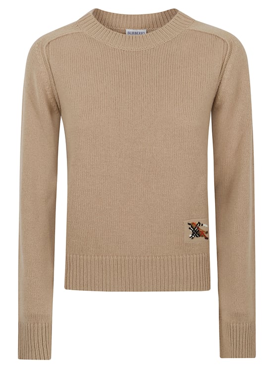 Burberry Wool Cashmere-Blend Equestrian Knight Sweater