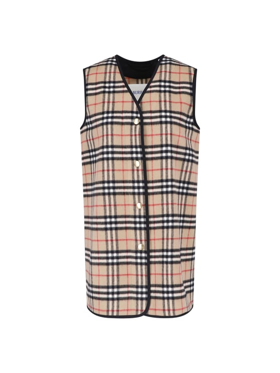 Burberry Check Wool-Cashmere Detachable Button Liner