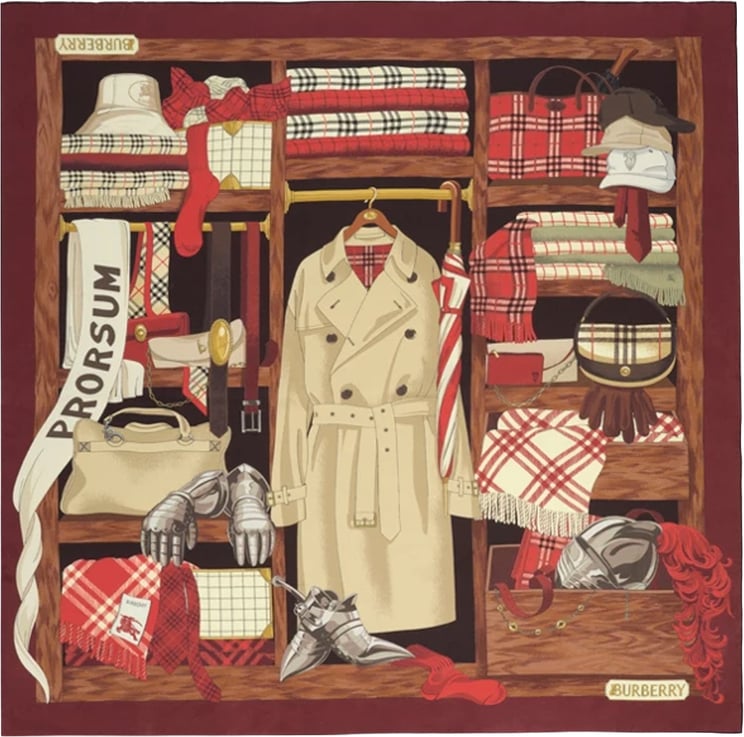 Burberry Foulard Heritage Knight con Stampa Figurativa