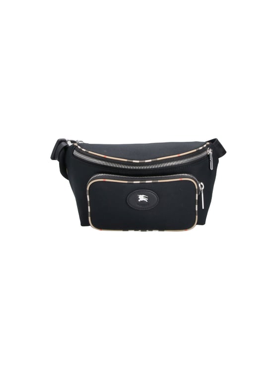 Burberry Black Fabric Check Belt Bag