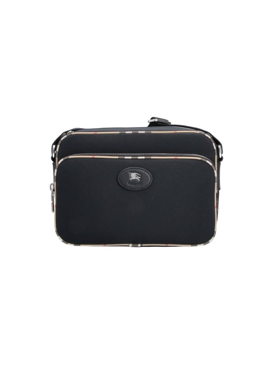 Burberry Black Fabric Check Shoulder Bag