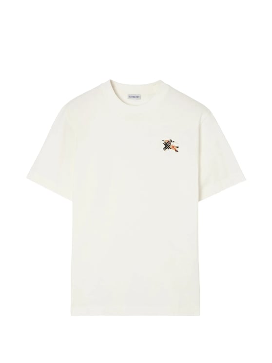Burberry White Seth Cotton Crewneck T-Shirt