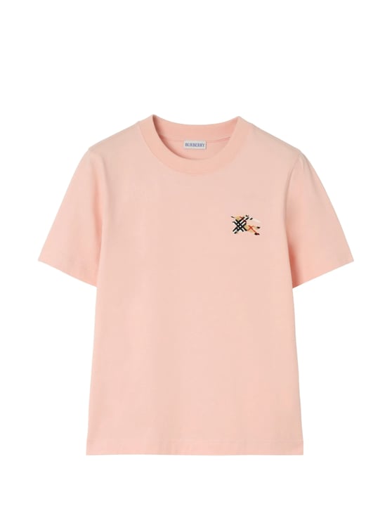 Burberry Short-Sleeved Crew Neck T-Shirt With Abstract Embroidery