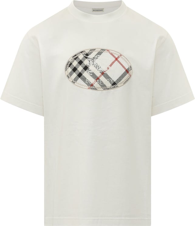 Burberry T-shirt con Patch Ovale Check