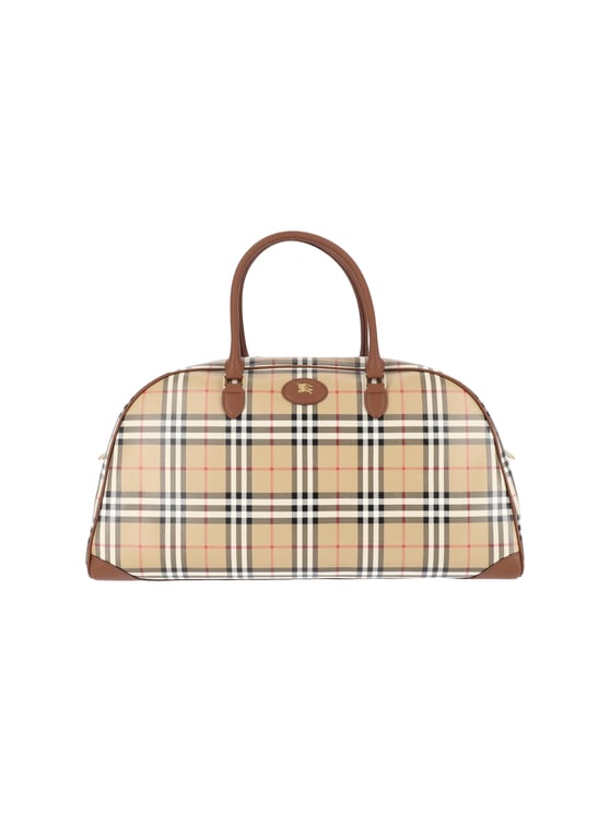 Burberry Multicolor Check Cotton Canvas Travel Bag