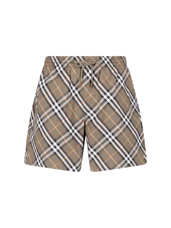 Burberry Multicolor Checkered Elastic Waistband Shorts