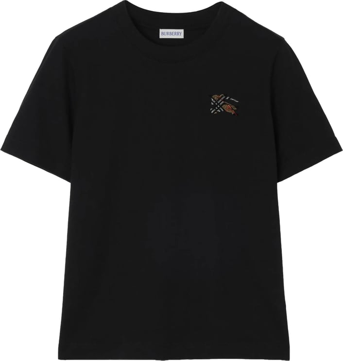 Burberry Black T-Shirt Embroidered Patch Top