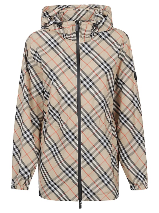 Burberry Multicolor Check Hooded Technical Jacket