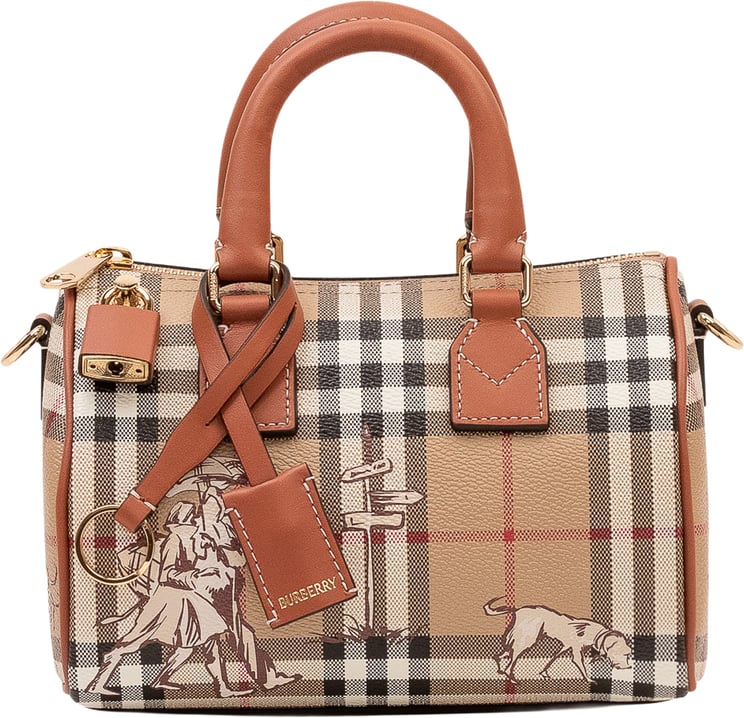 Burberry Borsa Bowling con Motivo Check