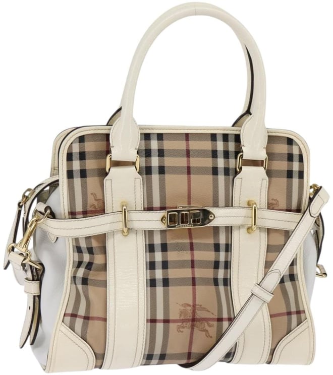Burberry Burberry Minford Satchel Haymarket Coated Canvas Medium