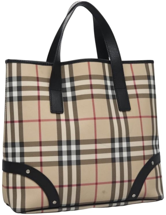Burberry Burberry Vintage Open Tote Coated Canvas with Studded Leather