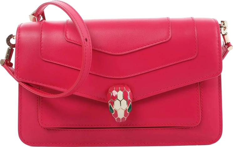 Bvlgari BVLGARI Serpenti Forever Leather Crossbody Bag in Pink