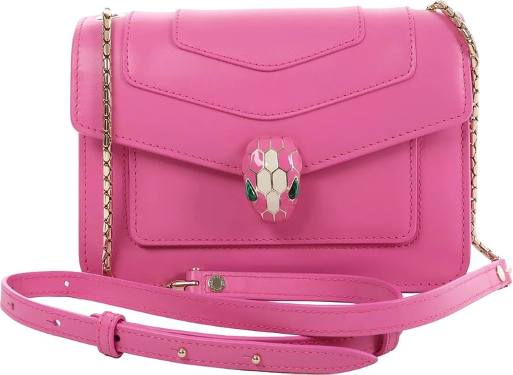 Bvlgari BVLGARI Serpenti Forever Leather Crossbody Bag in Pink
