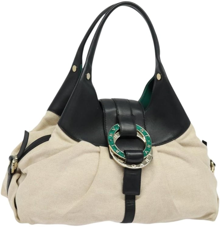 Bvlgari Bvlgari Chandra Hobo Canvas and Leather Large