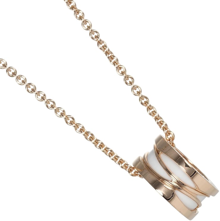 Bvlgari Bvlgari B.Zero1 Design Legend Zaha Hadid Pendant Necklace 18K Rose Gold with Ceramic