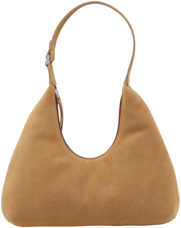 By Far Crescent-Shaped Suede Tote