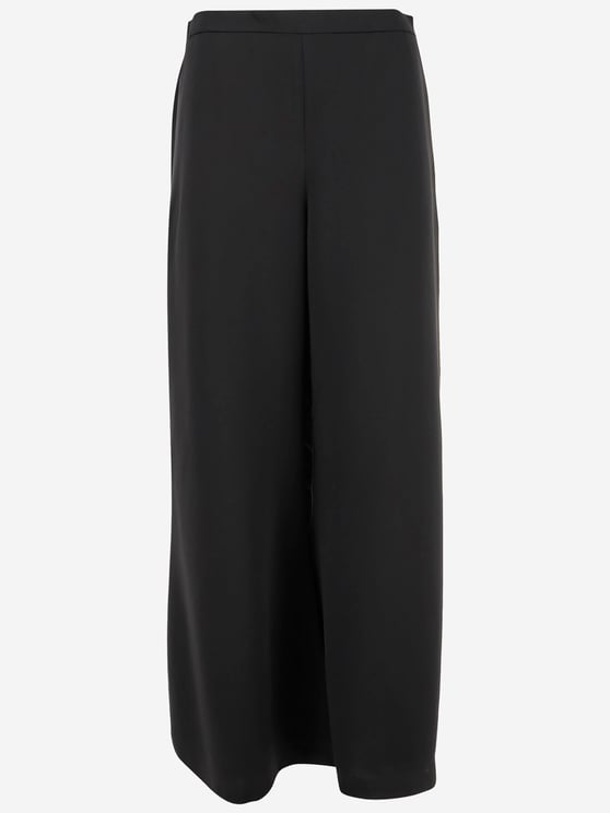 By Malene Birger Flared Leg High Waist Pants in Smooth Acetate Blend