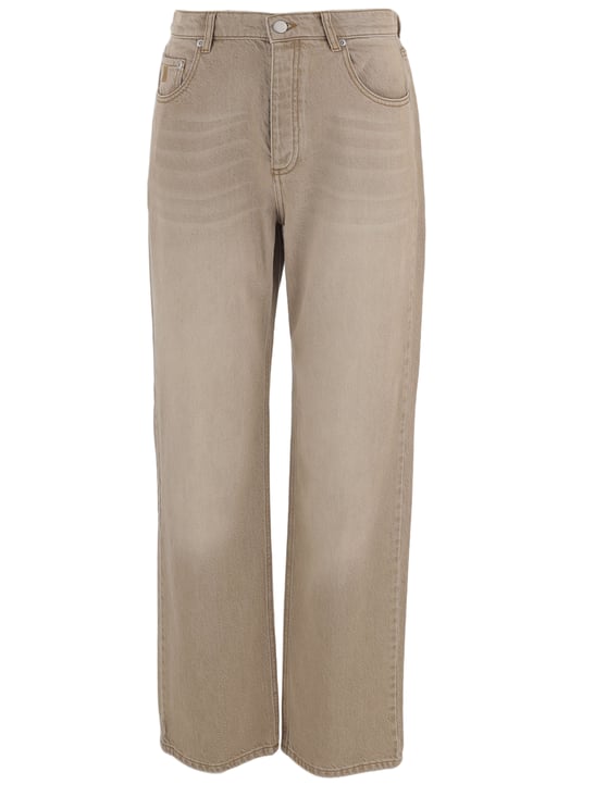 By Malene Birger Beige Washed Cotton Denim Jeans
