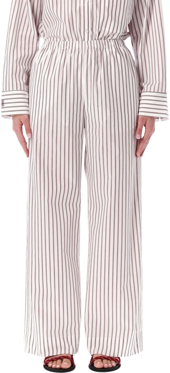 By Malene Birger Cabello Popeline Pant Cabernet Stripe