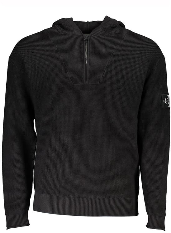 Calvin Klein Calvin Klein Black Cotton Men's Sweater Hooded Half Zip