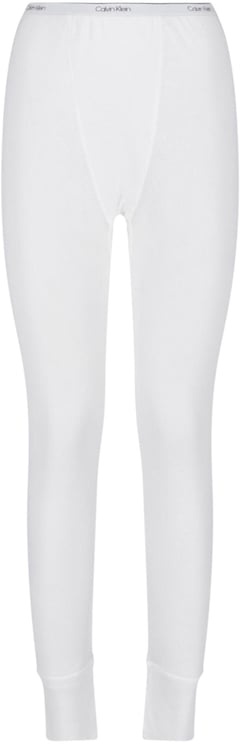 Calvin Klein White Slim-Fit Ribbed Cuff Logo Trousers