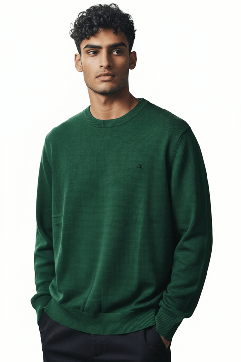 Calvin Klein Long-Sleeved Knit Top in Organic Cotton