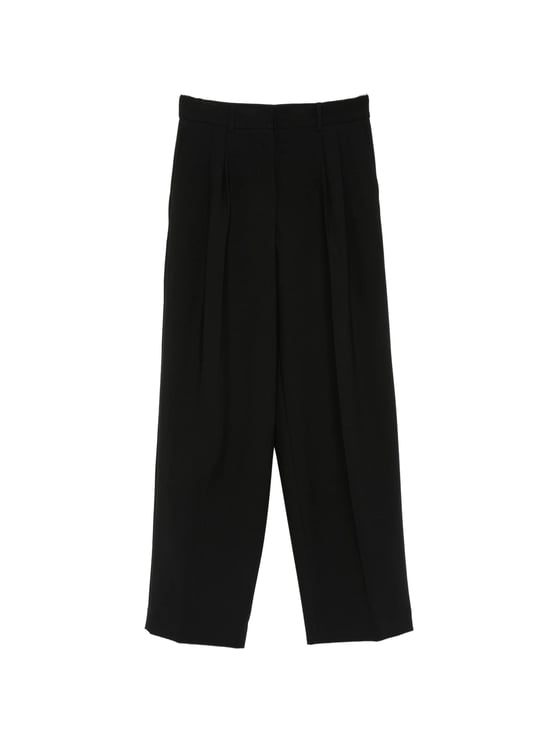 Calvin Klein Black Wide-Leg Pleated Pants