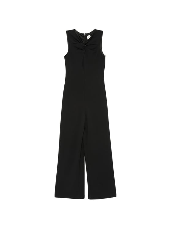 Calvin Klein Black Scuba Crepe Sleeveless Jumpsuit