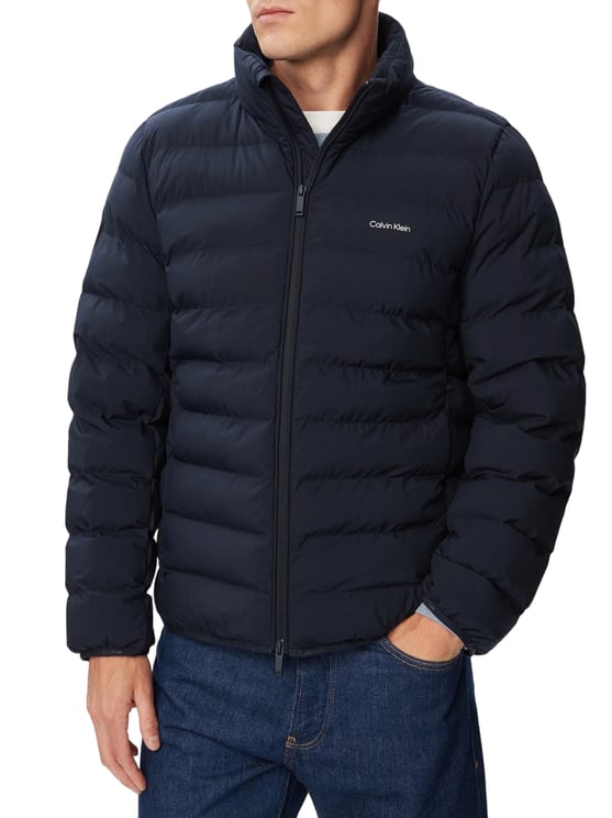 Calvin Klein Lightweight Quilted Puffer Jacket with High Collar and Subtle Branding
