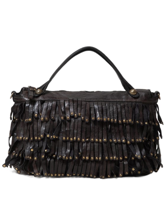 Campomaggi Layered Leather Shoulder Bag with Brass Accents