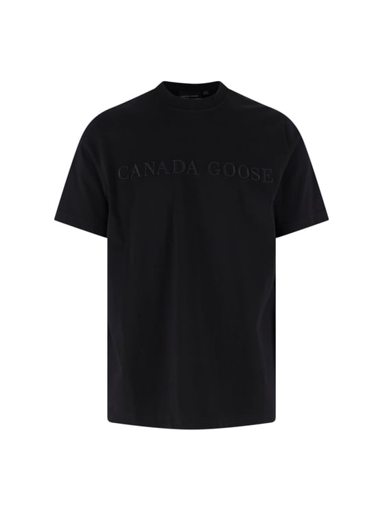 Canada Goose Black Short-Sleeve Embossed Cotton Logo T-Shirt