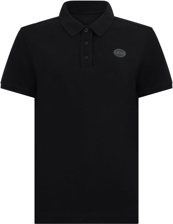 Canada Goose Black cotton polo with elegant logo