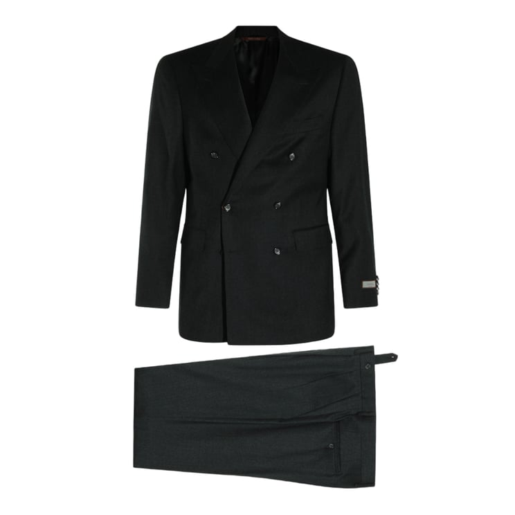 Canali Double-Breasted Blazer with Peak Lapels and Structured Silhouette