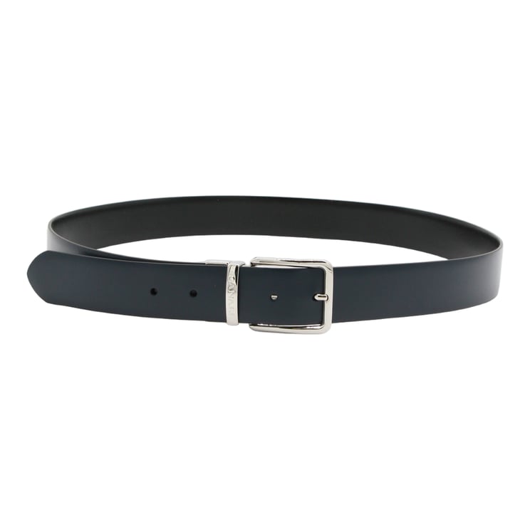 Canali Matte Finish Belt with Polished Rectangular Buckle