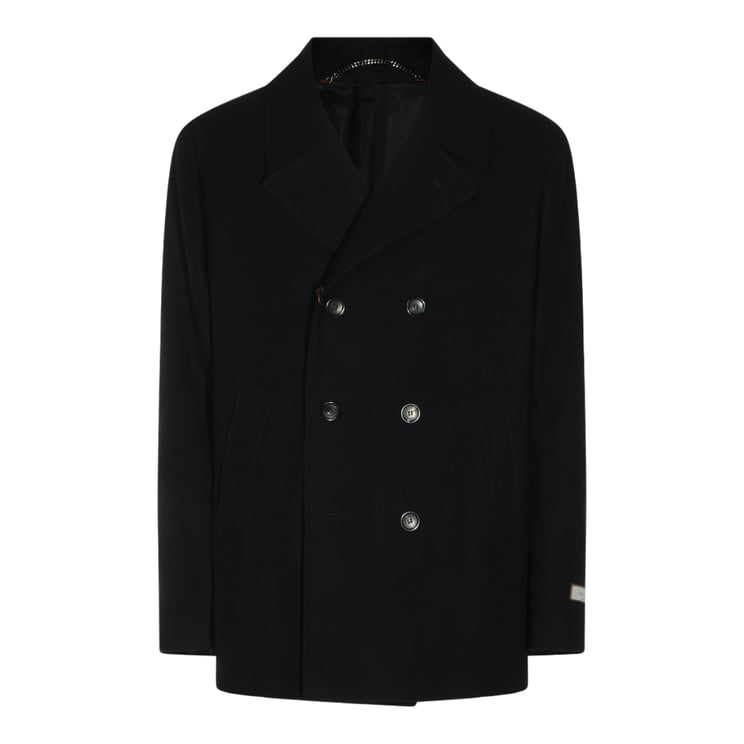 Canali Double-Breasted Peacoat With Wide Lapels And Timeless Design