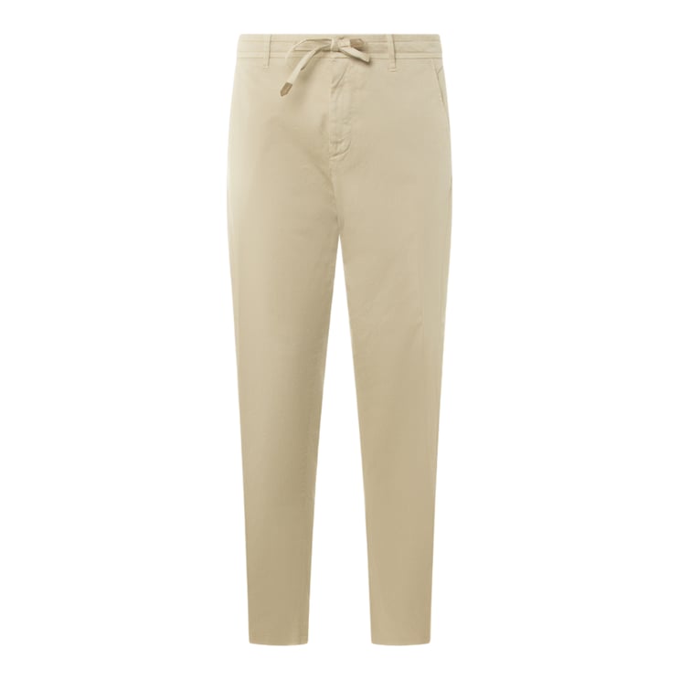 Canali Slim Tapered Trousers With Drawstring Waist And Clean Front Design