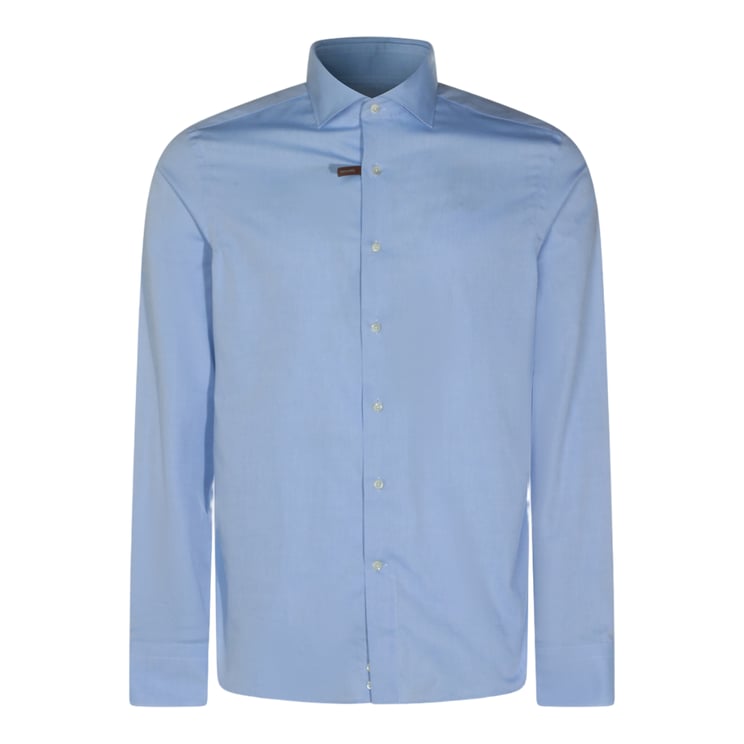 Canali Pointed Collar Long-Sleeve Dress Shirt with Button-Down Front