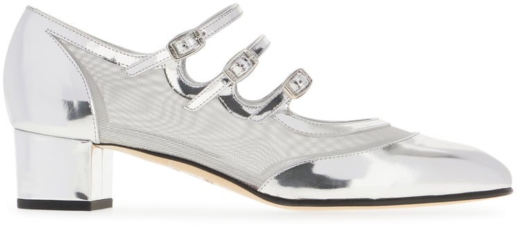 Carel Carel Silver leather and mesh Knight pumps