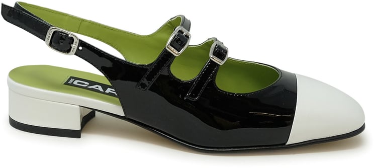 Carel Paris CAREL PARIS ABRICOT 24 332214 BLACK AND WHITE LEATHER BALLET PUMPS